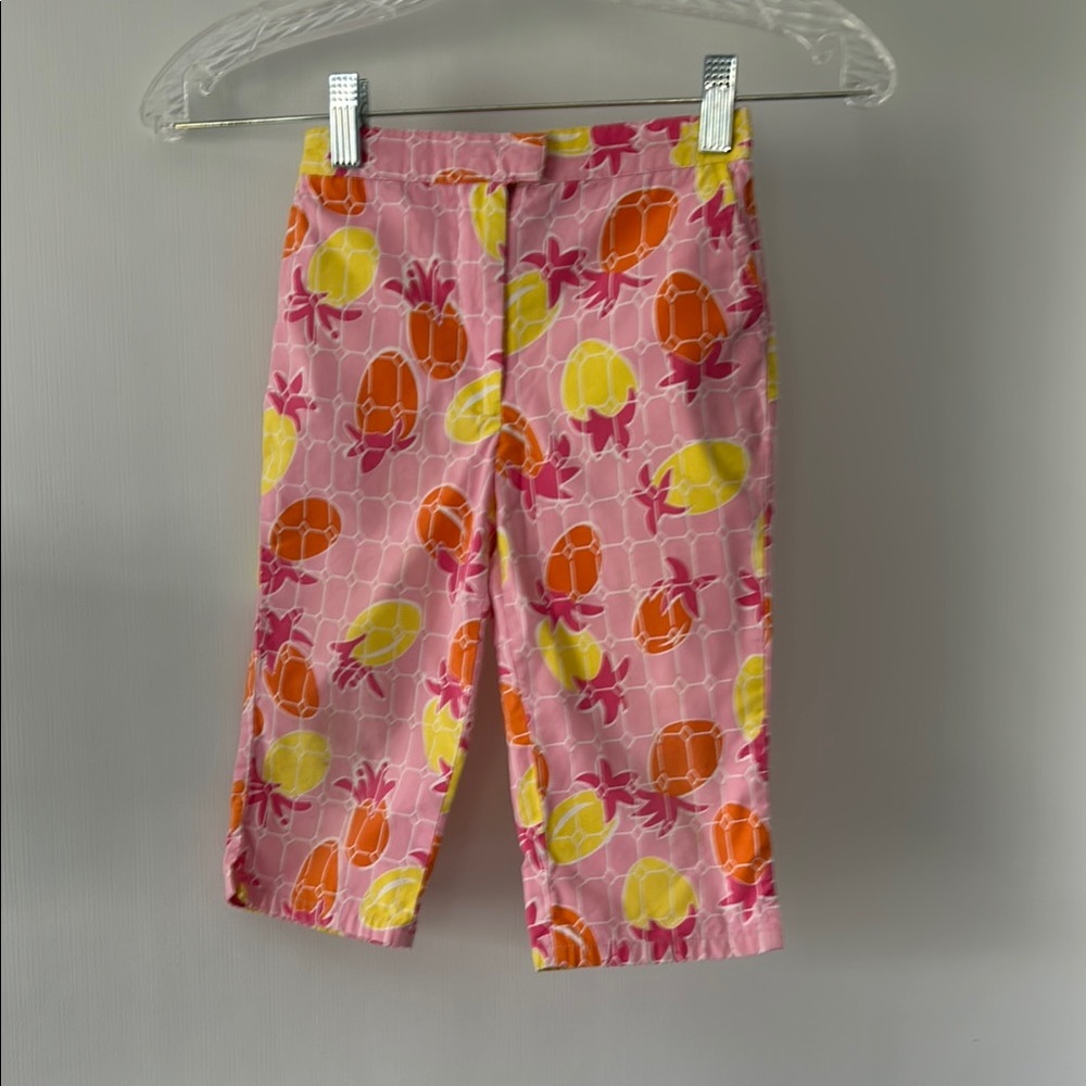 Lilly Pulitzer Vibrant Pink and Yellow Capri Bottoms